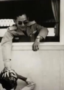 King Rama IX on the train