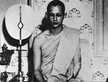King Rama IX as monk